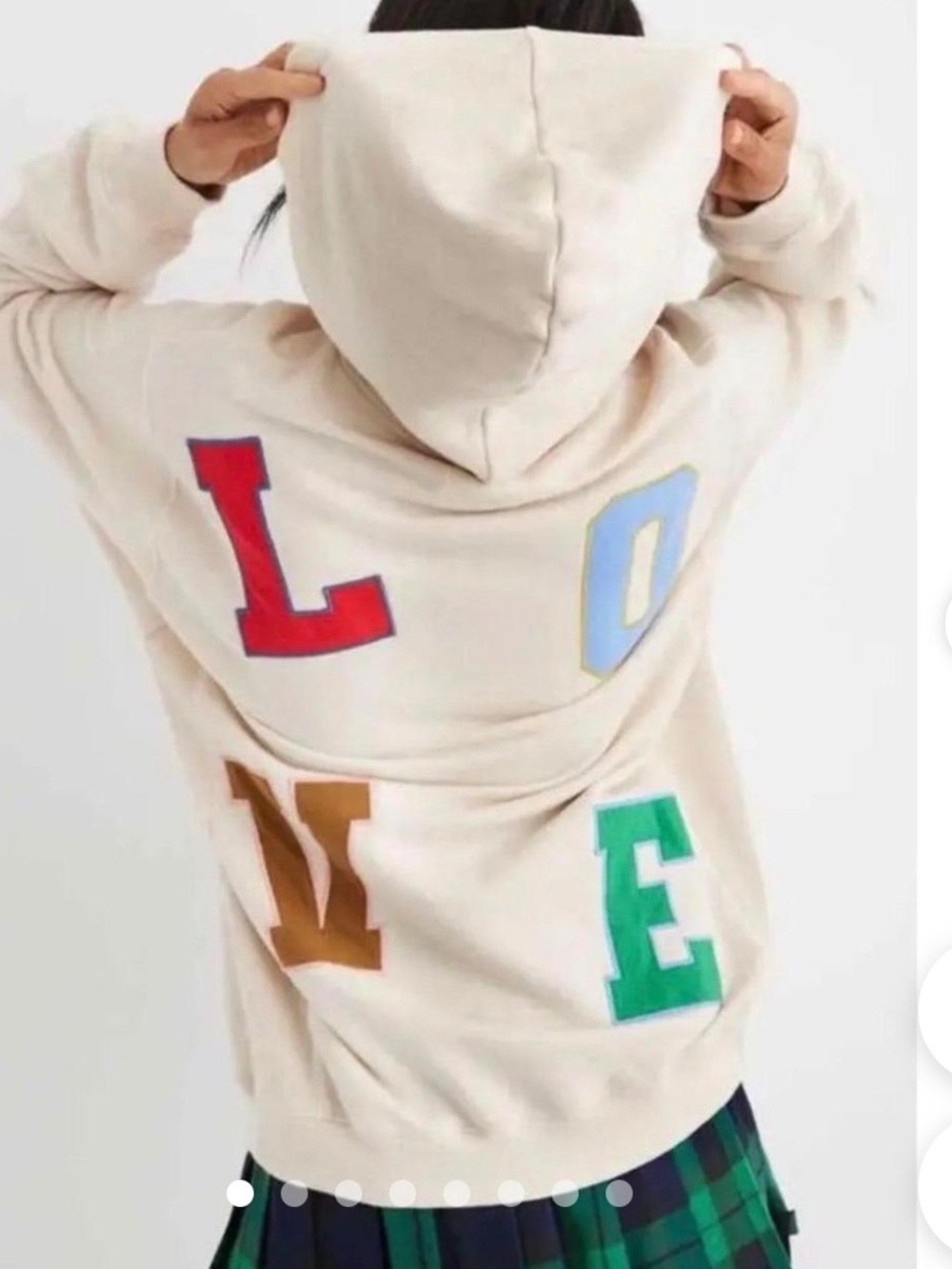 aerie Cream Hoodie with Colorful 'LOVE' Lettering